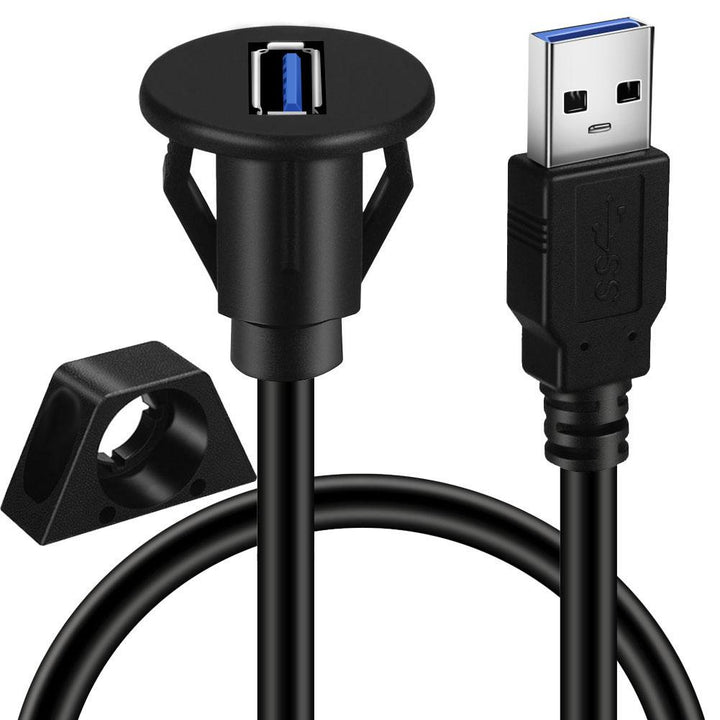 BATIGE Small USB 3.0 Car Mount Flush Cable 3ft