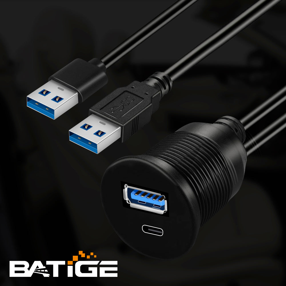 BATIGE Doppio USB 3.0 e HDMI maschio a femmina, cavo di