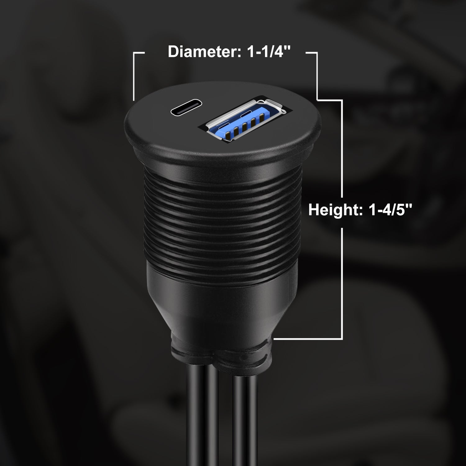 BATIGE 5pk USB 3.0 Car Mount Flush Cable, Waterproof Ext For Car/Boat - View #7